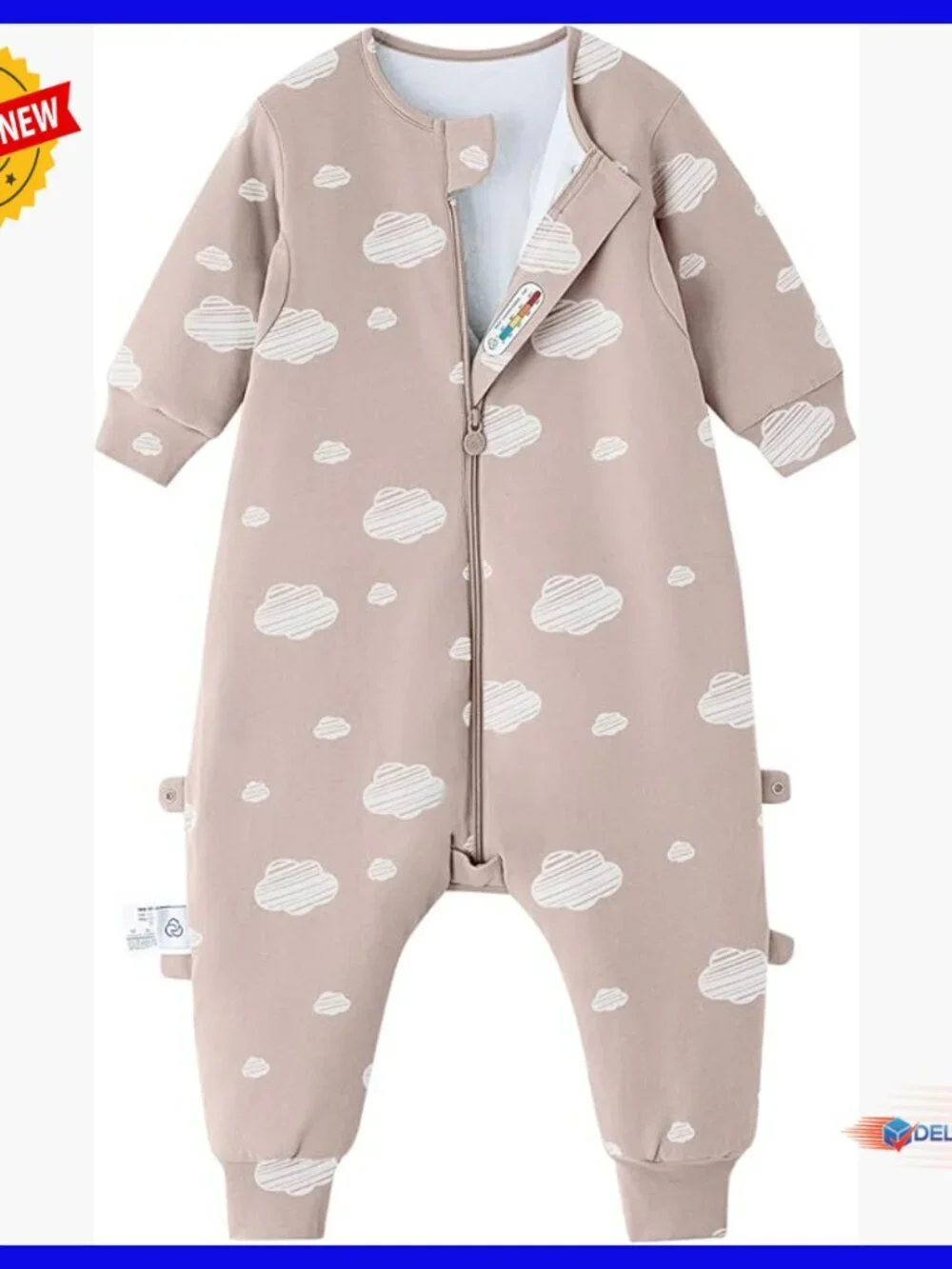 Toddler Sleep Sack with Feet, Organic Cotton Camel Wool, Winter Wearable Blanket